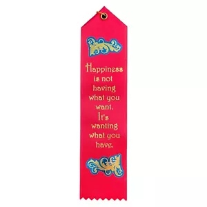 120-PK Inspirational "HAPPINESS" AWARD RIBBONS 2x8" Satin Favor Class Bookmarks - Picture 1 of 2