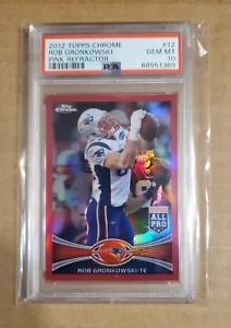 2012 Topps Chrome #12 Rob Gronkowski (3rd Yr) Pink Refractor 58/399 PSA 10 Pop 3 - Picture 1 of 3