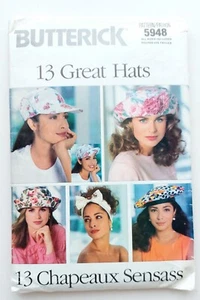 Butterick 5948 Summer Hats Sewing Pattern Beret Page Boy Knot Headband Sz S M L - Picture 1 of 2