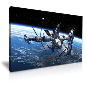 Transbordador Espacial y Estación Espacial de la NASA Lona Arte Imagen de Pared Impresión ~ Tamaño Mayor - Imagen 1 de 7