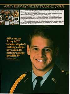 ARMY RESERVE OFFICERS TRAINING CORPS ADVERTISING PAGE 1987 8x11" - Picture 1 of 1