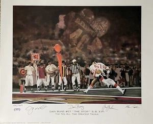 Joe Montana & Dan Bunz signed "The Stop" 49ers Litho - Ltd Edition - PSA/DNA - Picture 1 of 6