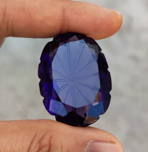 Natural 94.90 Ct Certified Oval Shape Brazilian Violet Amethyst Loose Gemstone - Picture 1 of 9