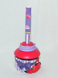 Lady Jayne Red Hat Society Pen Holder/Paperweight Embellished Hearts Roses Purse - Picture 1 of 11