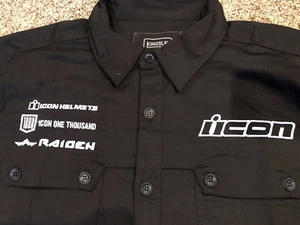 ICON Men's Kingsley Short Sleeved Shop Shirt - Black - Various Sizes - Picture 1 of 3