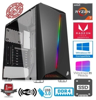 RYZEN 7 GAMING PC - AMD RYZEN 7 5700G 32GB RAM 1TB SSD RADEON VEGA 2GB GRAPHICS - Image 1 of 4