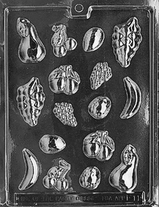 FRUIT ASSORTMENT PIECES mold candy chocolate soap molds grapes banana pear - Picture 1 of 1