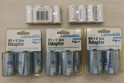 Adaptador de carcasa de batería tamaño "D" y tamaño "C" para baterías AA. Foto 1 de 4