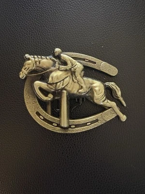 Hebilla de cinturón de caballo Hunter Jumper aspecto de latón metal regalo Foto 1 de 2