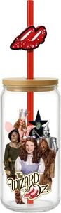 Zauberer von Oz Glas mit Deckel, Strohhalm und Strohhalm Charm VORBESTELLUNG Heute in 1 erhalten - Bild 1 von 1