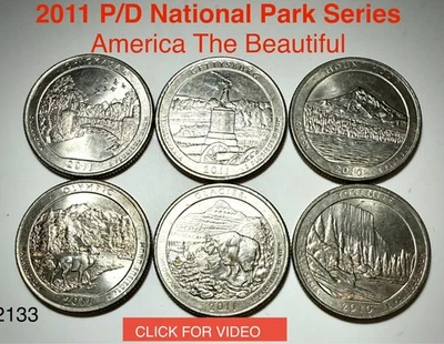 2010-2011 America The Beautiful National Park Quarters – P & D (6 Coin Lot) - Image 1 of 2