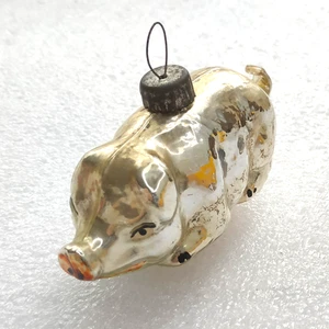 Selten Vintage Merkur Glas Weihnachtsbaum UdSSR Ornament Weihnachten Antik Deko Schwein - Bild 1 von 8