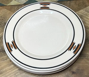 AZTEC Set of 3 Dinner Lunch Plates 9.75" MAYER CHINA USA Mayan Ware Southwest - Picture 1 of 6