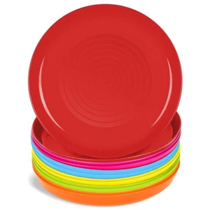 Kids Plates Set of 12 - Toddler Plastic Dinner Plates - BPA FREE, Microwave &... - Picture 1 of 6
