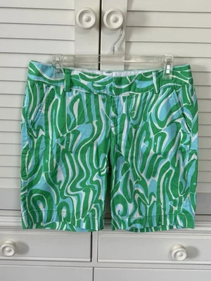 Lilly Pulitzer "The Chipper Shorts" Verde Lima/Azul/Blanco Talla 6 Excelente Estado Foto 1 de 4