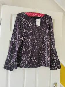 Ladies Black And Purple Swing Style Top By Marina Kaneva Size 18 - Picture 1 of 7