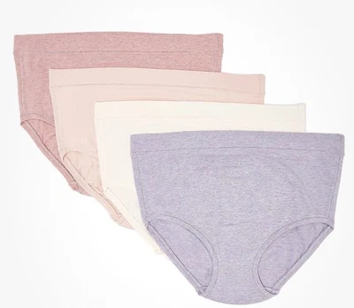 Cuddl Duds Intimates Set of 4 Cotton Core Brief Panties Thistle Heather 1X A4639 - Image 1 of 4