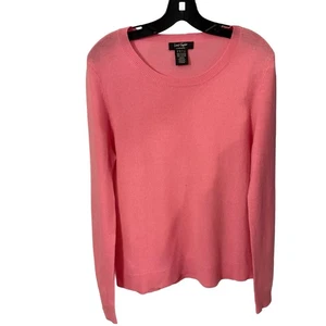 Maglione donna Lord & Taylor 100% CASHMERE rosa collo a scoop maniche lunghe taglia L - Foto 1 di 7