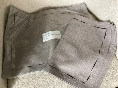 NIP Crate & Barrel - BRIGGS - Grey Placemats - Set Of 8 Polyester Washable - Image 1 of 4