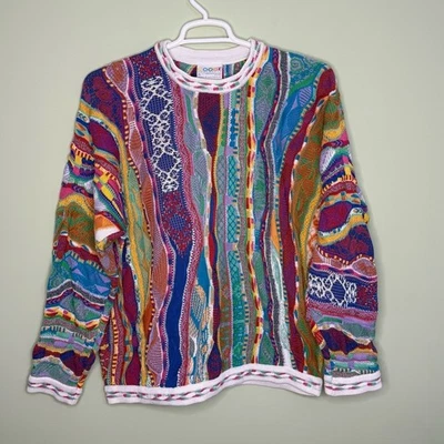 Antigo suéter Coogi Austrália RARO 3D Cosby grande anos 90 autêntico hip hop brilhante - Imagem 1 de 4
