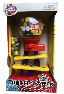 Dubble Bubble 10” Tumble Tower Gumball Machine Dispenser & Toy Bank 50g Gum Ball