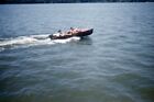 Kodak 35mm Slide 1950s Red Border Kodachrome Speedboat Passing on Ohio River