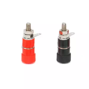 4mm Banana Plug Socket Jack Binding Post Nut Male Connector for Video Red/Black - Picture 1 of 5