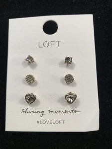 $29.50 Loft S/3 Crystal Stud Earrings- JW 25 - Picture 1 of 2