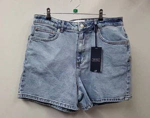 Jack Wills Womens Denim Dad Short High Rise Size Uk 12 Stretch RRP £35 Blue - Picture 1 of 14
