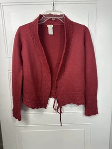 Damen S Odille Strickjacke Altrosa 100% Merinowolle gewelltes Bündchen - Bild 1 von 6