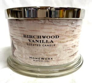 HOMEWORX by Harry Slatkin BIRCHWOOD VANILLA  4 Wick 18 oz Jar Candle - Picture 1 of 2