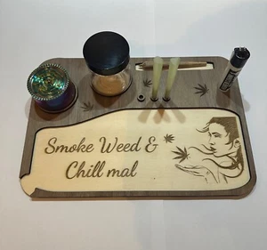 Personalisiert + Wunschname Rolling Tray Drehunterlage Grow Geschenk Gravur - Picture 1 of 4
