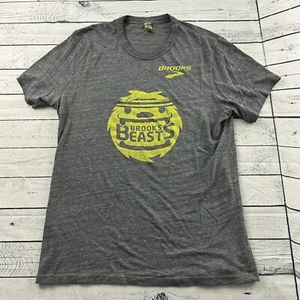 Brooks Beast Short Sleeve Alternative Earth T Shirt Men's Large Gray - Picture 1 of 5