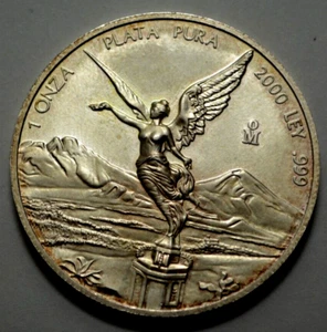 2000 1 Oz 999 SILVER MEXICO Libertad Pura Plata UNC MILLENNIUM Coin Round Rare - Picture 1 of 3