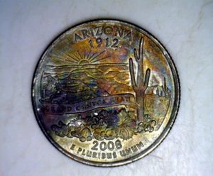 2008 P - Arizona  Statehood Quarter Dollar Coin with Gorgeous Toning - Picture 1 of 6