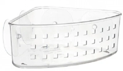 Interdesign CLASSIC SUCTION CORNER BASKET 23.8x17.3x8.6cm Drainage Holes,Acrylic - Image 1 of 4