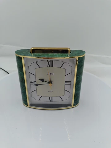 Linden Night Glow Alarm Clock TGR001358 Green Cultured Marble Finish Cover