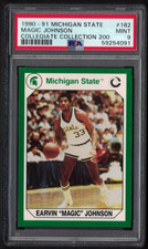 1990 MICHIGAN STATE COLLEGIATE COLLECTION #182 MAGIC JOHNSON HOF PSA 9 MINT *091