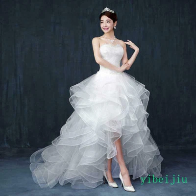 Women's Princess Wedding Dresses Bridal Ball Gown Ruffle Ball Gown Bubble Skirts - Image 1 of 4