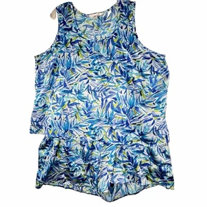 Cacique Pajama Set Womens Size 22/24 Blue 2 Piece Shorts & Tank Pajamas Pjs - Picture 1 of 12