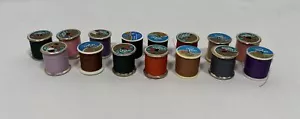 J.P. Coats Thread Spools Dual Duty Plus Cotton Covered Polyester Lot 15 Vintage - Picture 1 of 9