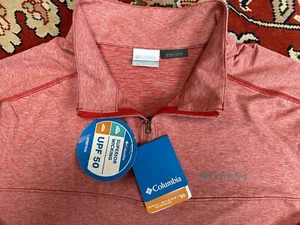 NEW!! COLUMBIA PULLOVER MENS LARGE OMNI WICK/SHADE HEATHER ORANGE NICE~ - Picture 1 of 10