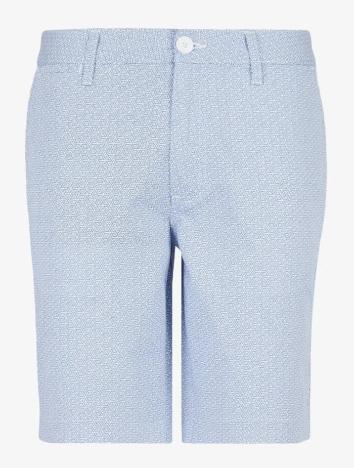 Armani Exchange A|X Men's Size 32 Blue Geometric Print 9" Inseam Chino Shorts