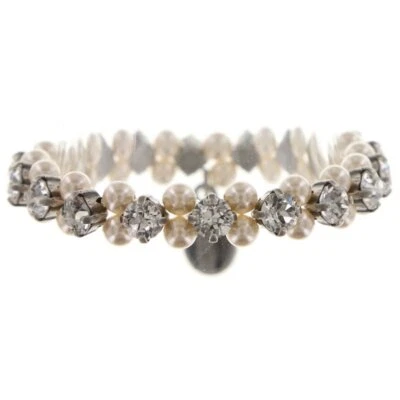 Pulseira Konplott pérola sombra elástica pequena cristal branco - Imagem 1 de 3