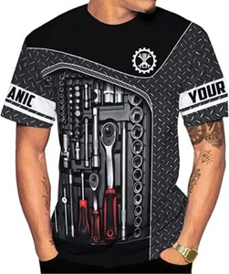 Personalized Name Mechanic Shirt 3D, Custom Name Mechanic Shirts, Tool Box Mecha - Picture 1 of 4