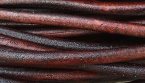 6 mm Natur Antik Braun Rund Lederband - 6 mm Rund Premium Leder Braun - Bild 1 von 1