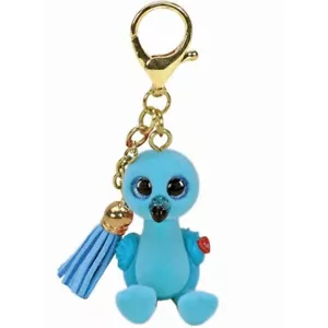 2020 TY Beanie Boos Mini Boo Sammlerstück Metall Schlüsselclip - WILLIAM blau Flamingo - Bild 1 von 1