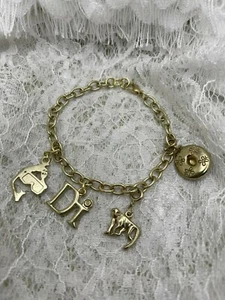 Di Gold Tone Charm Bracelet w/ 4 Charms - Picture 1 of 9