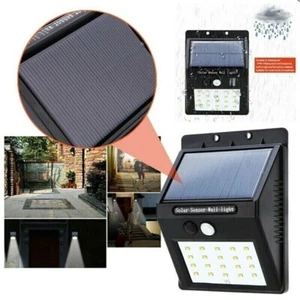 FARO LED CON PANNELLO SOLARE SENSORE RILEVA MOVIMENTO FARETTO RICARICABILE IP65 - Foto 1 di 3