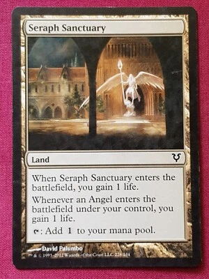 Magic The Gathering AVACYN RESTORED SERAPH SANCTUARY land card MTG - Image 1 of 2